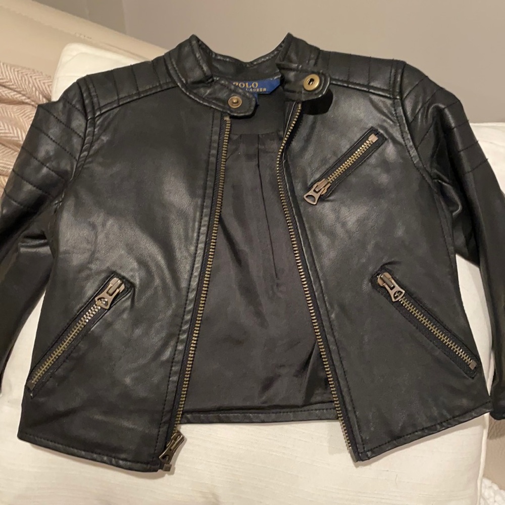 Polo Ralph Lauren leather bomber toddler girls